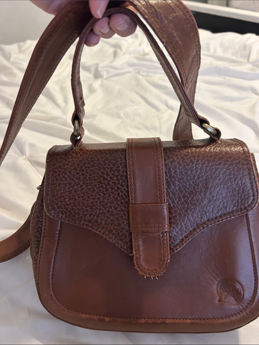 Brown genuine Leather Crossbody Bag - Classic Casual Shoulder Bag